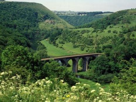A view over the Monsal Dale and the Headstone Viaduct